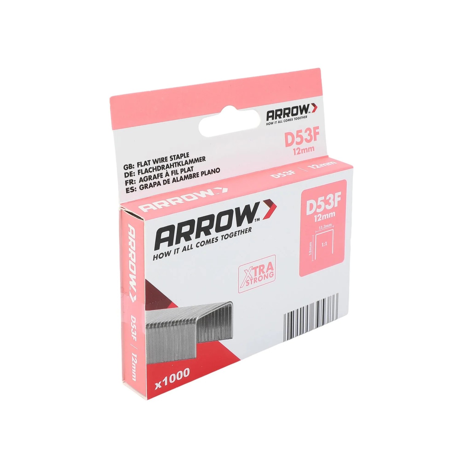 E-shop Arrow Ploché drôtené sponky do sponkovačky D53F, dĺžka 12 mm, 1000 ks