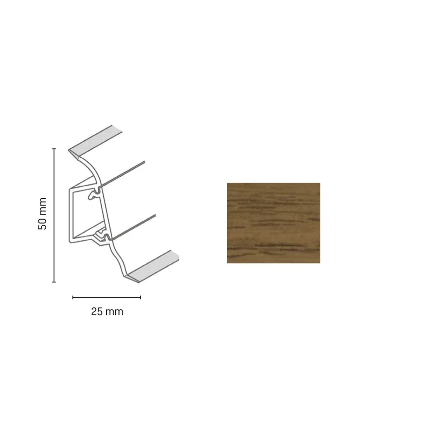 E-shop Döllken Profiles Lišta SLK 50 2121 dub maranello 50 x 25 x 2500 mm