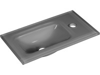 Fackelmann Sklenené umývadlo na WC pre hostí, šedé, 45 cm Fackelmann Sklenené umývadlo na WC pre hostí, šedé, 45 cm