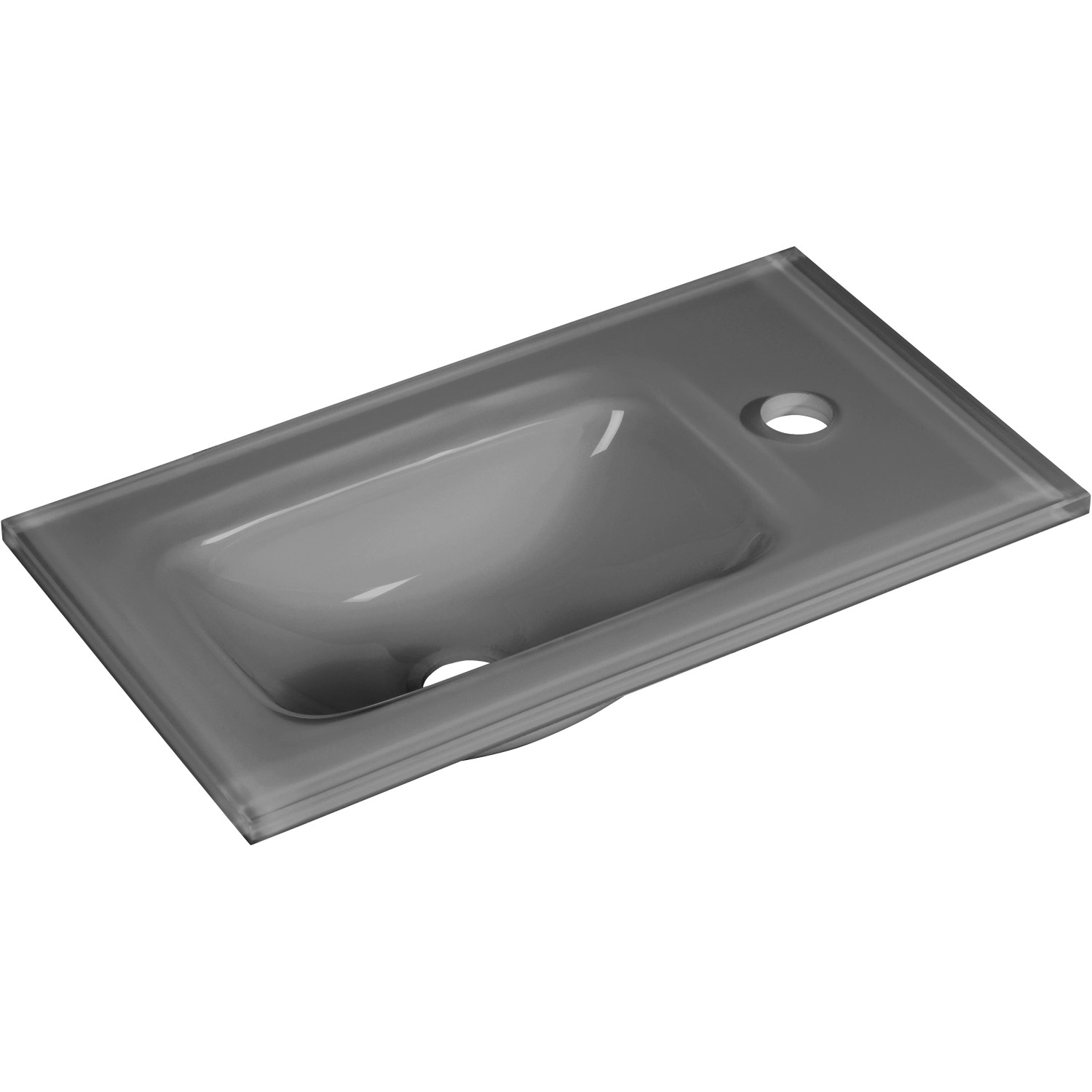 E-shop Fackelmann Sklenené umývadlo na WC pre hostí, šedé, 45 cm