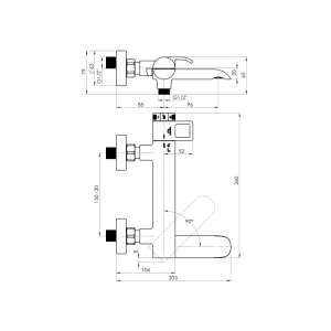 Rubineta Termostatická vaňová batéria CosyThermo-10/K (SW), chróm