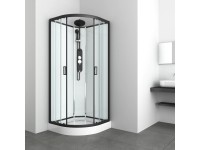 Sanotechnik Kompletný sprchovací kút Epic 1, štvrťkruh, čierna, 90 x 90 x 235 cm