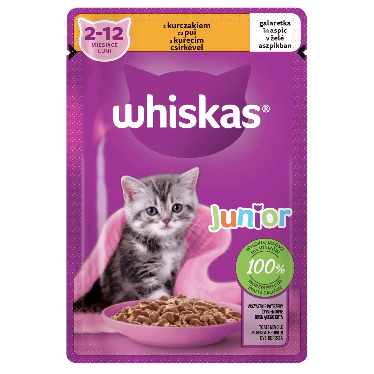 E-shop Whiskas Kapsička pre mačky Junior s kuracím v želé, 85 g
