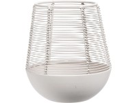 Koopman Drôtený svietnik na čajovú sviečku, biela, pr. 15 x 17 cm