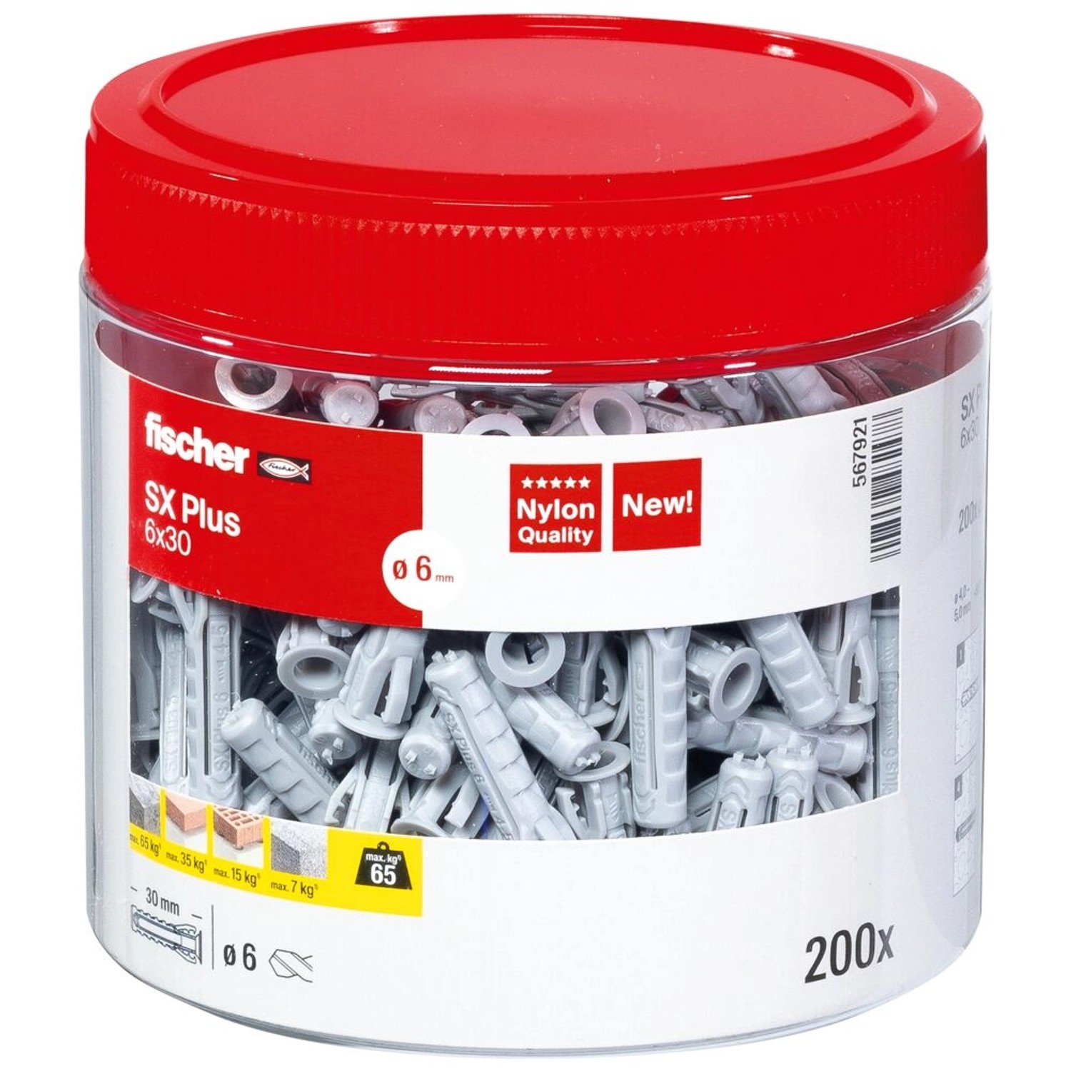 E-shop Fischer Rozperná hmoždinka SX Plus, 6 x 30 mm, 200 ks (dóza)
