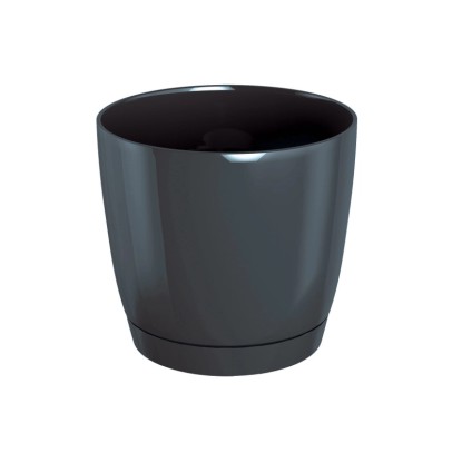 Prosperplast Kvetináč s miskou Coubi 12 cm, grafit