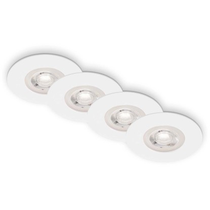 Brilo Vstavané LED svietidlo Kulana, stmiev., 4,9 W matné biele 4 ks, 9 x 2,5 cm