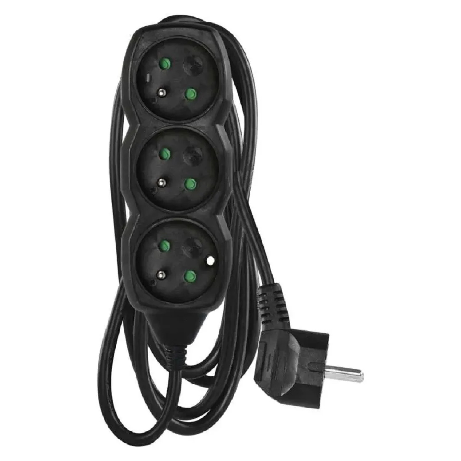 E-shop EMOS Predlžovací kábel čierny, 3 zásuvky, max. 16 A/3680 W, 1,5 m