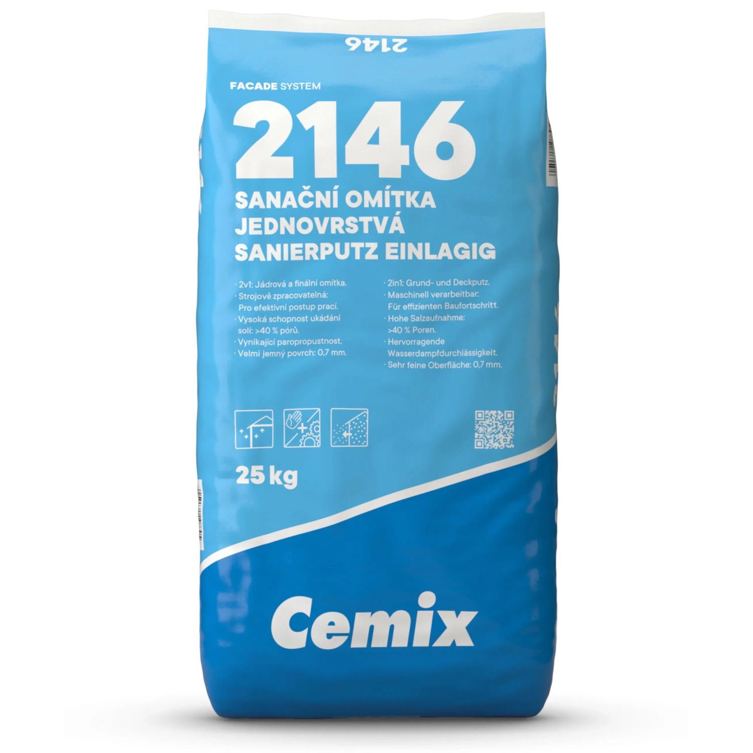 E-shop Cemix 2146 Sanačná omietka jednovrstvová 25 kg