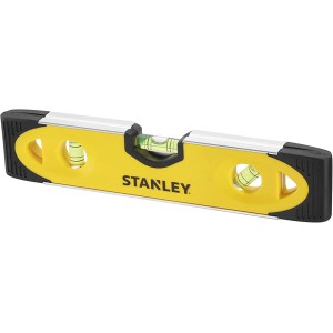 Stanley Torpédo vodováha, 23 cm, žlto/čierna, s 3 libelami a magnetickou hranou.