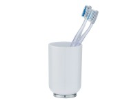 Wenko Pohár na zubné kefky Posa biely/pochrómovaný plastový 7 x 11 x 7 cm Wenko Pohár na zubné kefky Posa biely/pochrómovaný plastový 7 x 11 x 7 cm