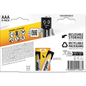 Energizer Alkaline Power AAA batérie, 8 ks. Spoľahlivá energia pre každodenné zariadenia.
