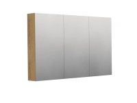 INTEDOOR Zrkadlová skriňa BEE, 3 dvere, el. zásuvka, IP44, š. 120cm, dub Hickory