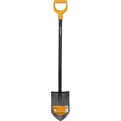 Rýľ špicatý Fiskars Solid, záhradný rýľ s rukoväťou D a špicatou čepeľou.