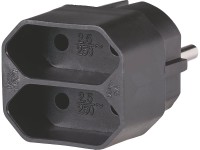 Euro rozbočka do zásuvky 2-násobná čierna