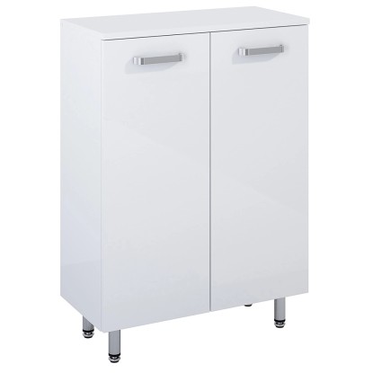 Maximus Spodná kúpeľňová skrinka Eve, 2 dvierka, lesklá biela, 60 cm