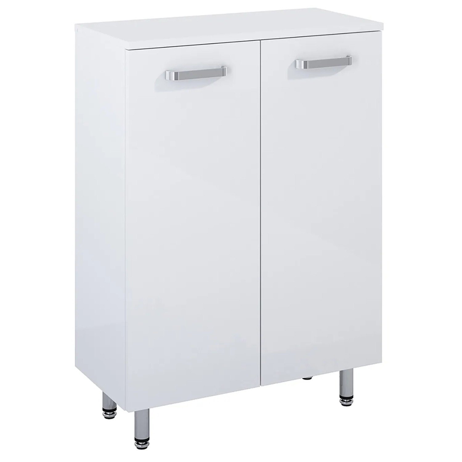 E-shop Maximus Spodná kúpeľňová skrinka Eve, 2 dvierka, lesklá biela, 60 cm