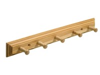 Hettich Vešiaková lišta Country s 5 hákmi, lakovaný smrek, 400 x 50 x 60 mm