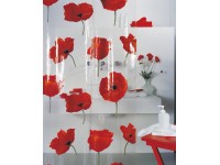 Spirella Sprchový záves Poppy 180 cm x 200 cm purpurovo - červená