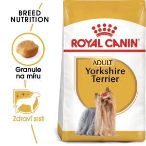 Royal Canin Yorkshire Terrier Adult suché krmivo 1,5 kg balenie s obrázkom Yorkshire Terrier.