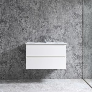 Sanotechnik Corbo umývadlo s doskou, 80 cm, biela matná s funkciou Softclose.