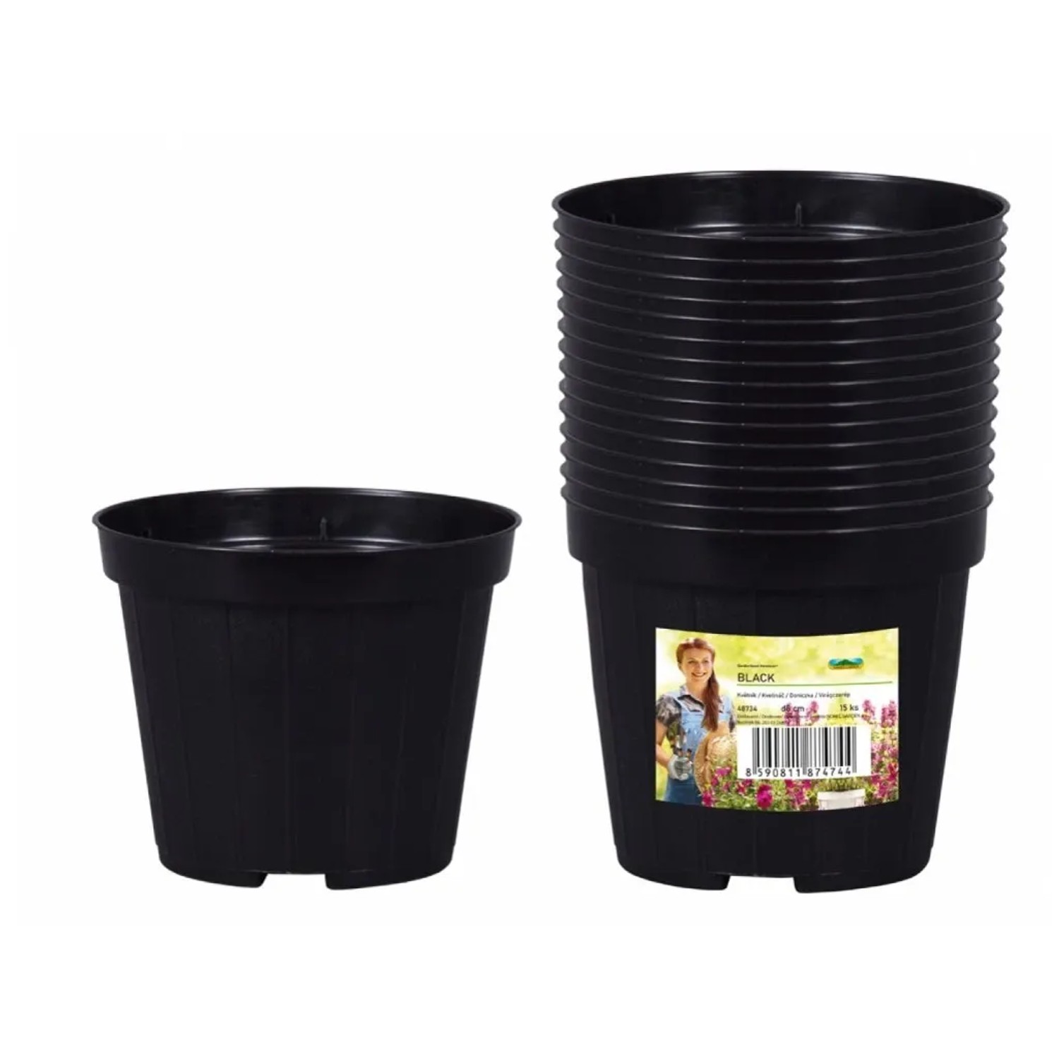 E-shop NOHEL GARDEN Kvetináč výsadbový BLACK, pr. 8 cm, 15 ks