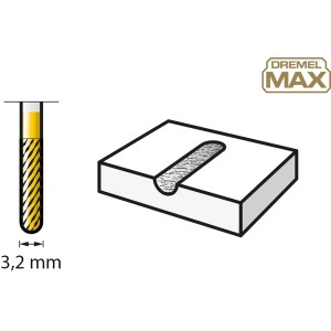 Dremel 9903DM Max fréza z karbidu volfrámu, 3,2 mm, na frézovanie kovu, dreva a plastu.