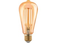 EGLO LED žiarovka s filamentmi, jantárová, E27, 4 W, 300 lm, 1700 lm, pr. 6,4 cm