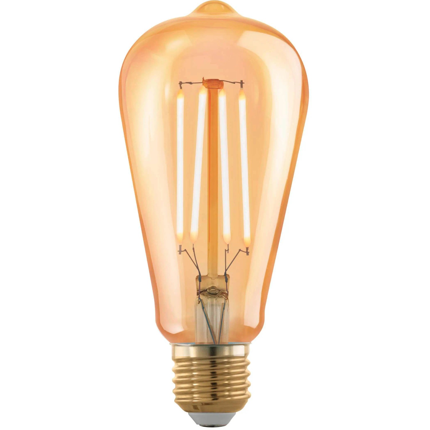 E-shop EGLO LED žiarovka s filamentmi, jantárová, E27, 4 W, 300 lm, 1700 lm, pr. 6,4 cm