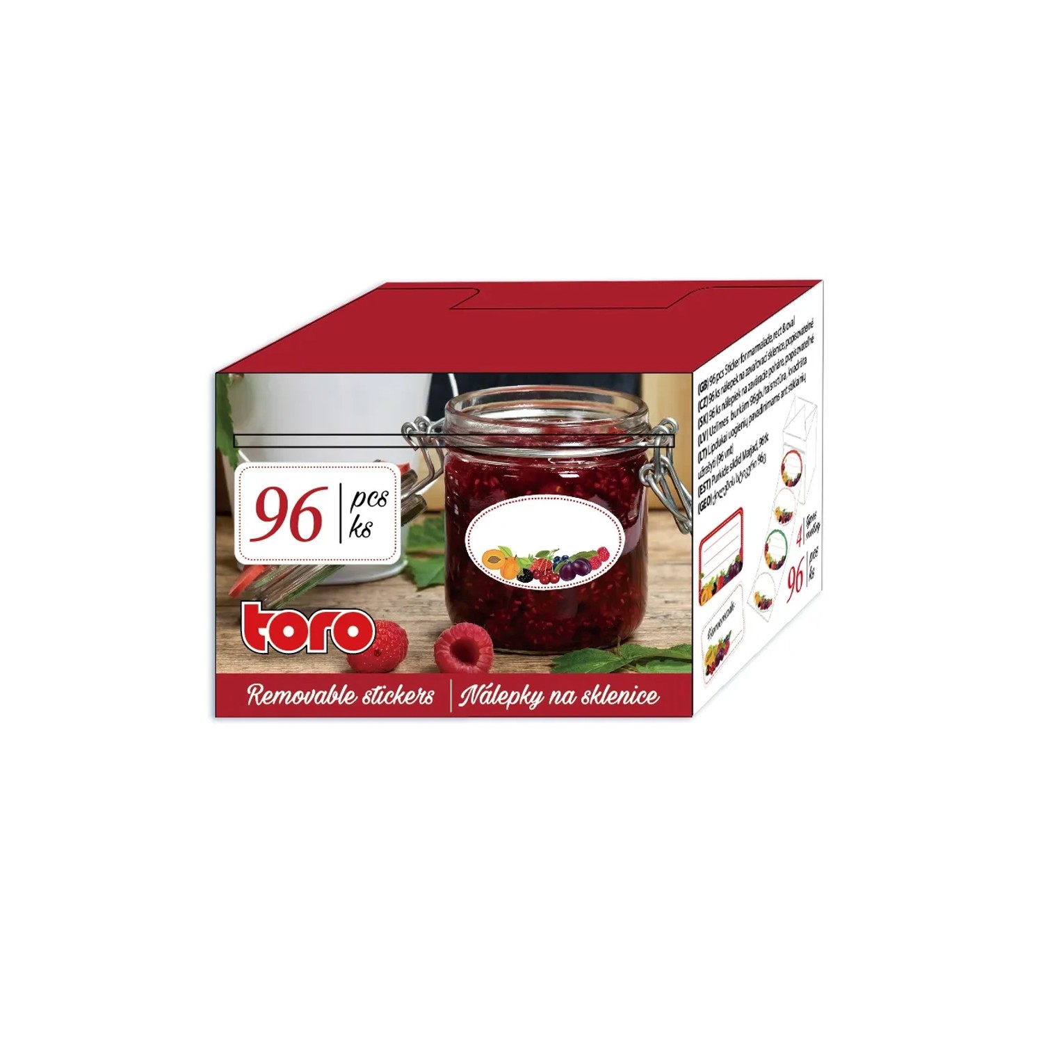 E-shop Toro Nálepky na zaváracie poháre dekor ovocia 96 ks