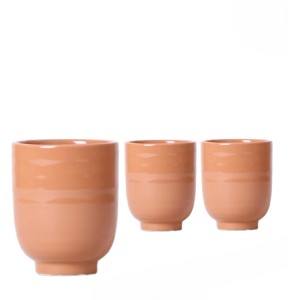 Keramický kvetináč Glazed Cognac, Ø 9 cm, pre izbové rastliny.