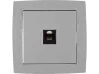 OBI ISDN telefónna zásuvka RJ45 Tauri s rámčekom strieborná