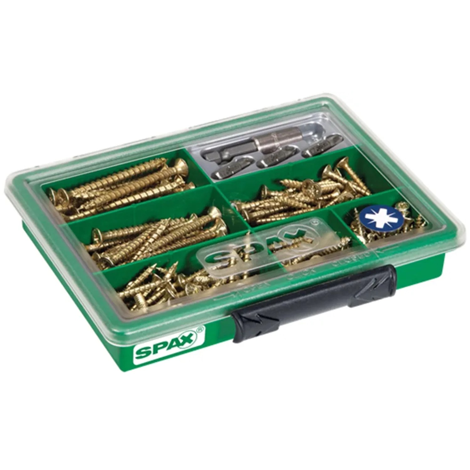 E-shop Spax Sada skrutiek so zápust.hlavou PZ v 7 rozmeroch a bitoch, Yellox, 199dielna