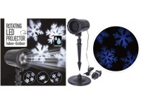 Koopman Rotačný LED projektor snehových vločiek Snowflake Design, IP44