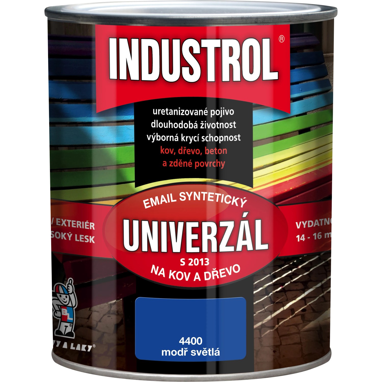 E-shop INDUSTROL Email na kov a drevo S2013 UNIVERZÁL 4400 modrá svetlá 750 ml
