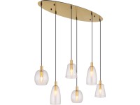 GLOBO Závesné svietidlo GARRI mosadzná/číra E14 40 W 970 x 325 x 1300 mm