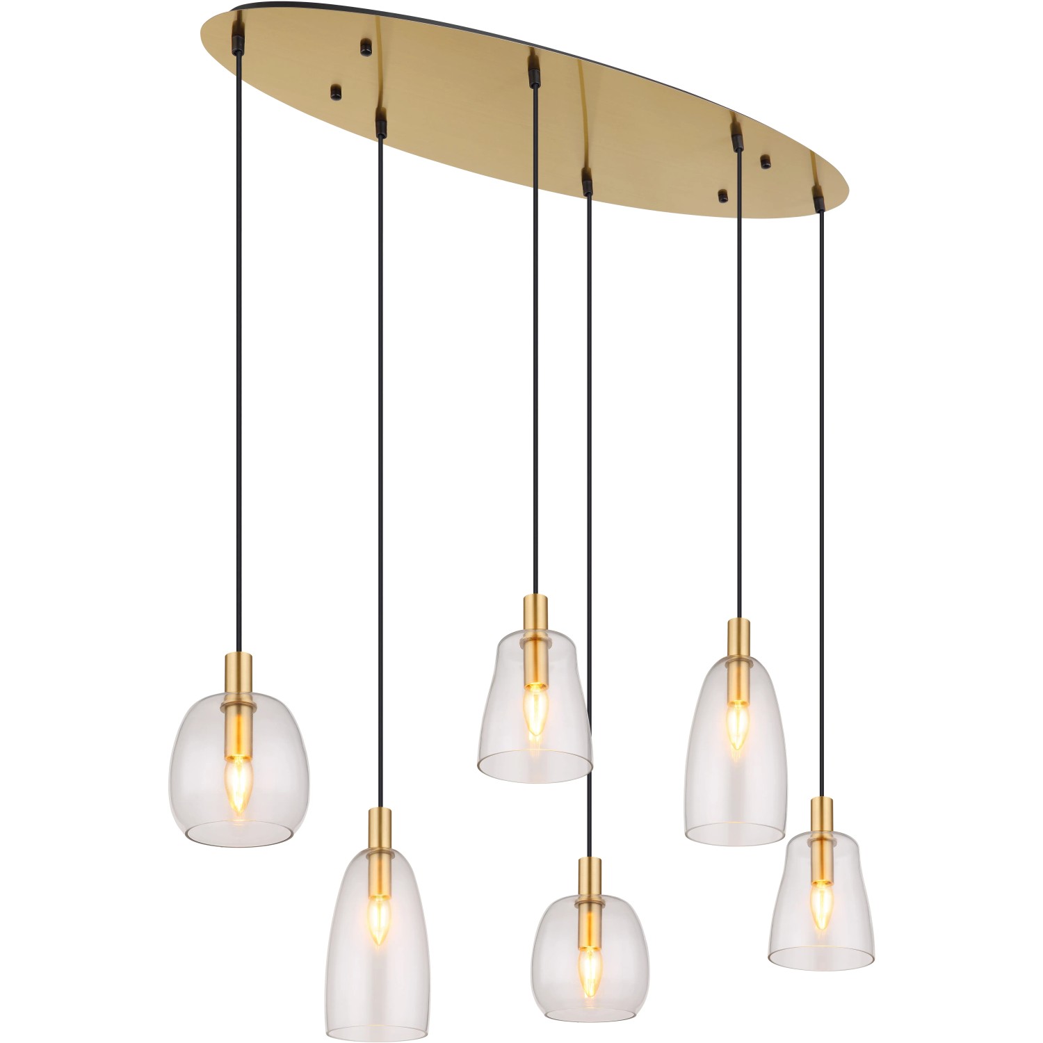 E-shop GLOBO Závesné svietidlo GARRI mosadzná/číra E14 40 W 970 x 325 x 1300 mm