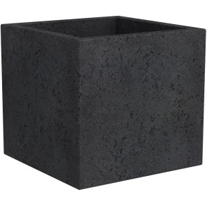 Scheurich C-Cube 240 kvetináč, 38x38cm, Stony Black, štvorcový.