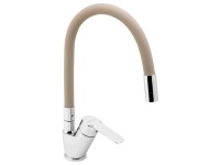 Novaservis Drezová batéria Metalia 54 s béžovým flexi ramenom, chróm