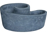 Terakotový kvetináč v tvare špirály sivý 38 x 23 x 18 cm