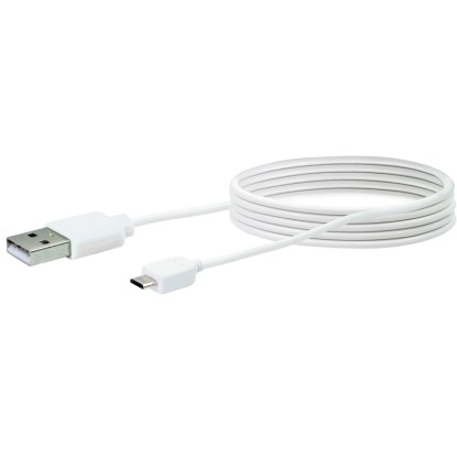 Nabíjací a synchronizačný kábel s konektorom micro USB, biely 2 m