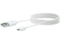 Nabíjací a synchronizačný kábel s konektorom micro USB, biely 2 m