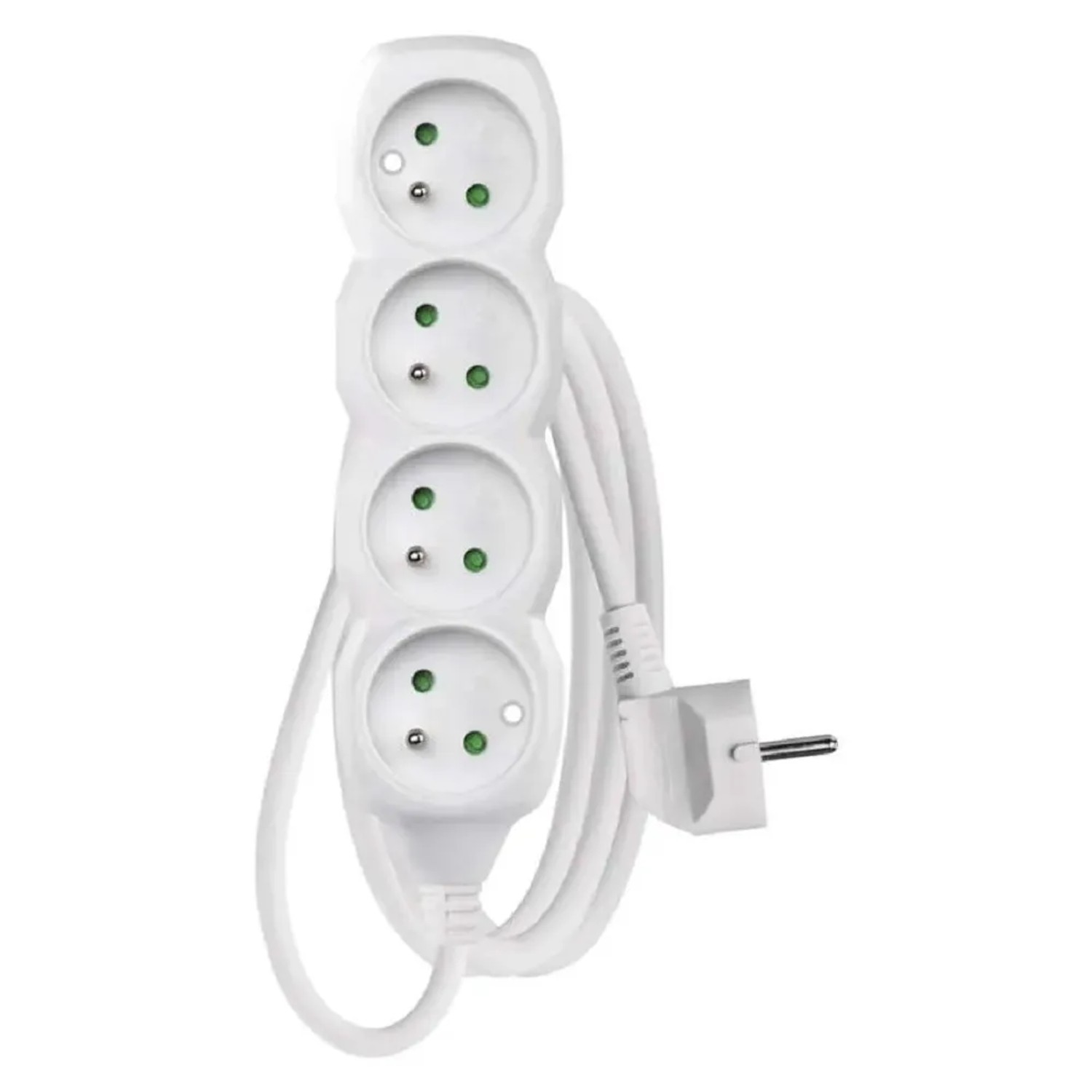 E-shop EMOS Predlžovací kábel biely, 4 zásuvky, max. 16 A/3680 W, 1,5 m