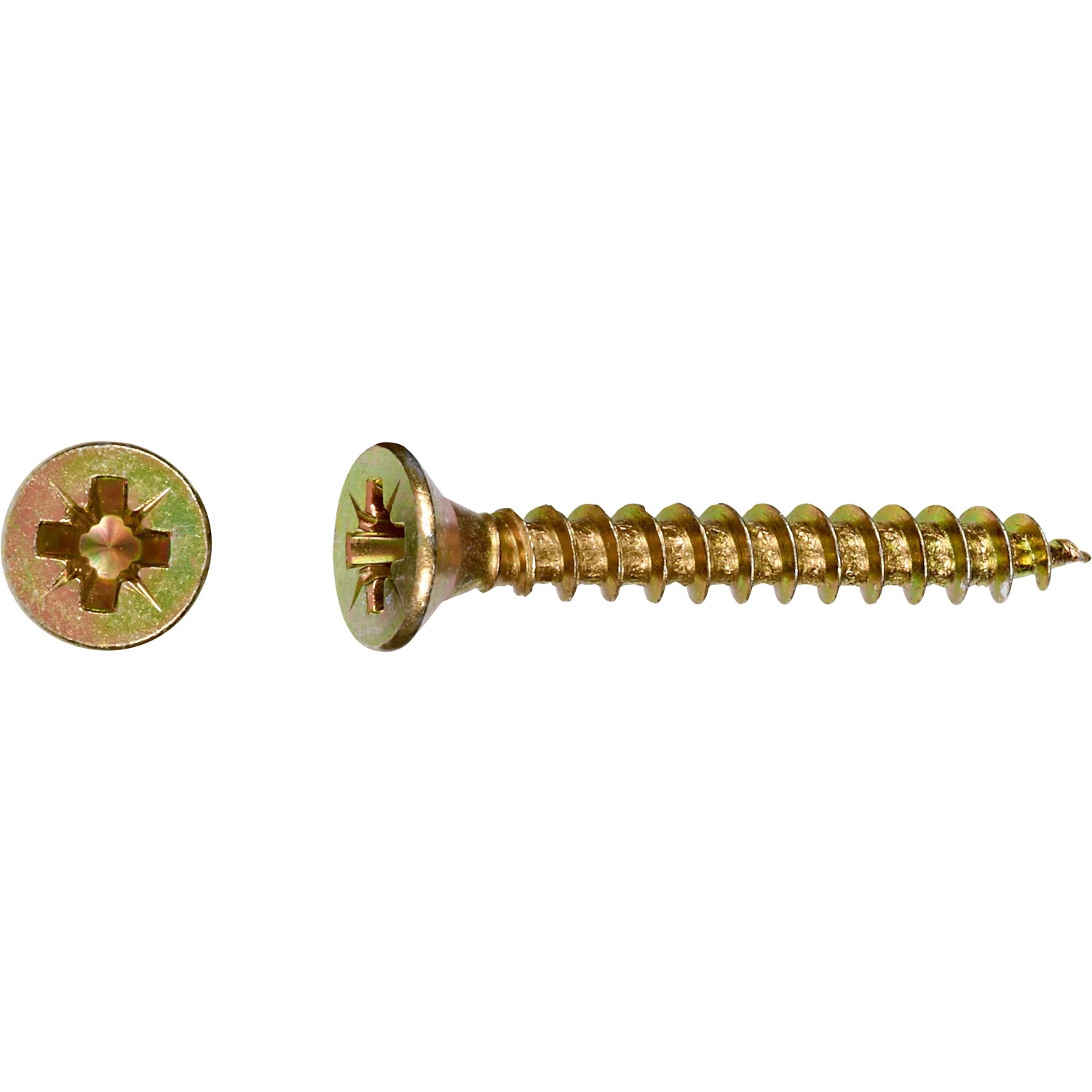 E-shop Uni skrutky so zápustnou hlavou PZ2 plný závit žlto pozink. 3,5x30 mm, 200 ks