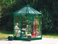 Vitavia Skleník Hera 4500 vr. základne, ESG 3mm + HKP 6mm, zelená, 256 x 230 cm