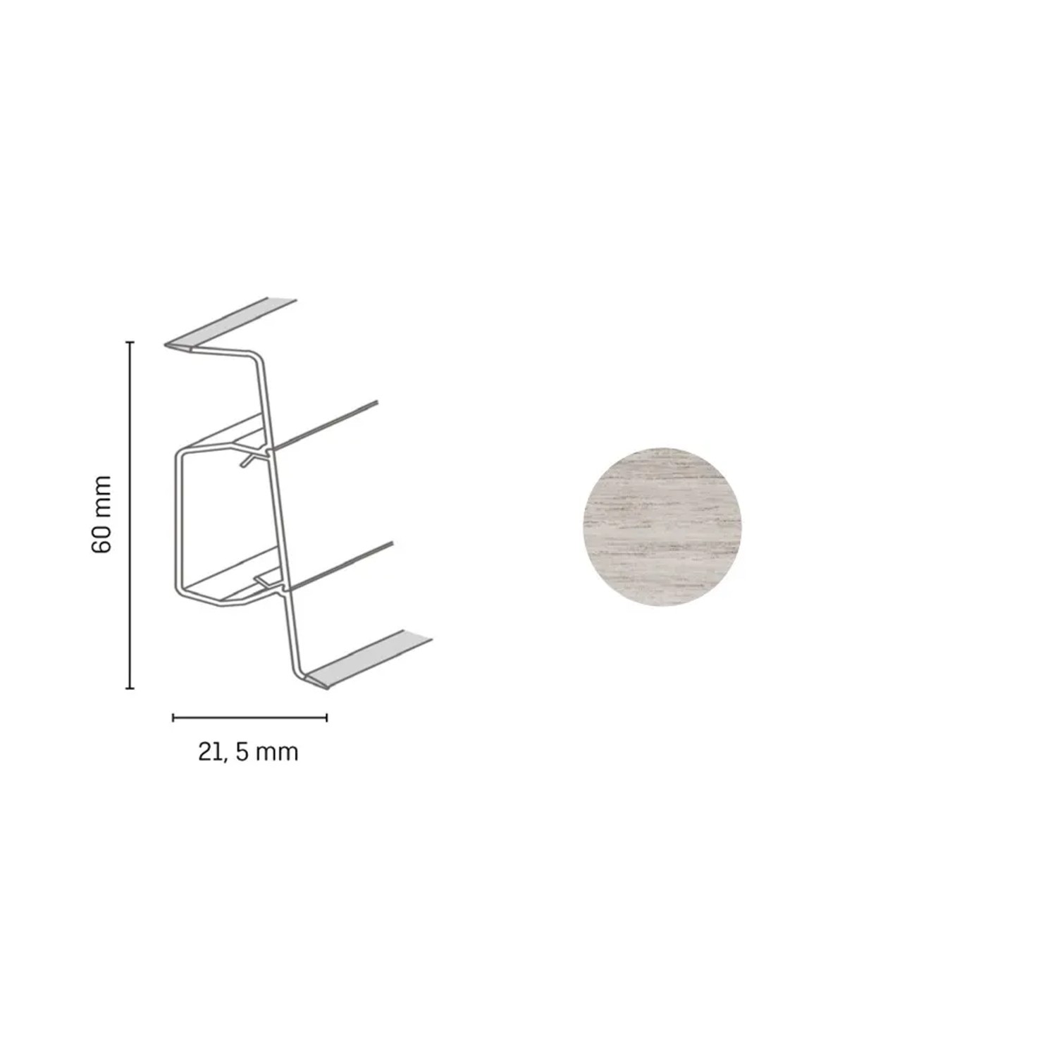 E-shop Döllken Profiles Lišta Q SLK 60 3039 60 x 21,5 x 2500 mm