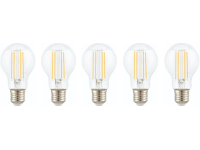 Filamentová LED žiarovka A60 E27 7W 806lm 2700K, číra, 5 ks Filamentová LED žiarovka A60 E27 7W 806lm 2700K, číra, 5 ks