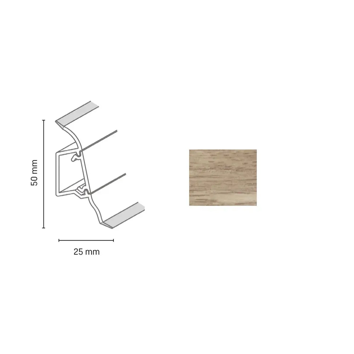 E-shop Döllken Profiles Lišta SLK 50 2136 dub masala 50 x 25 x 2500 mm
