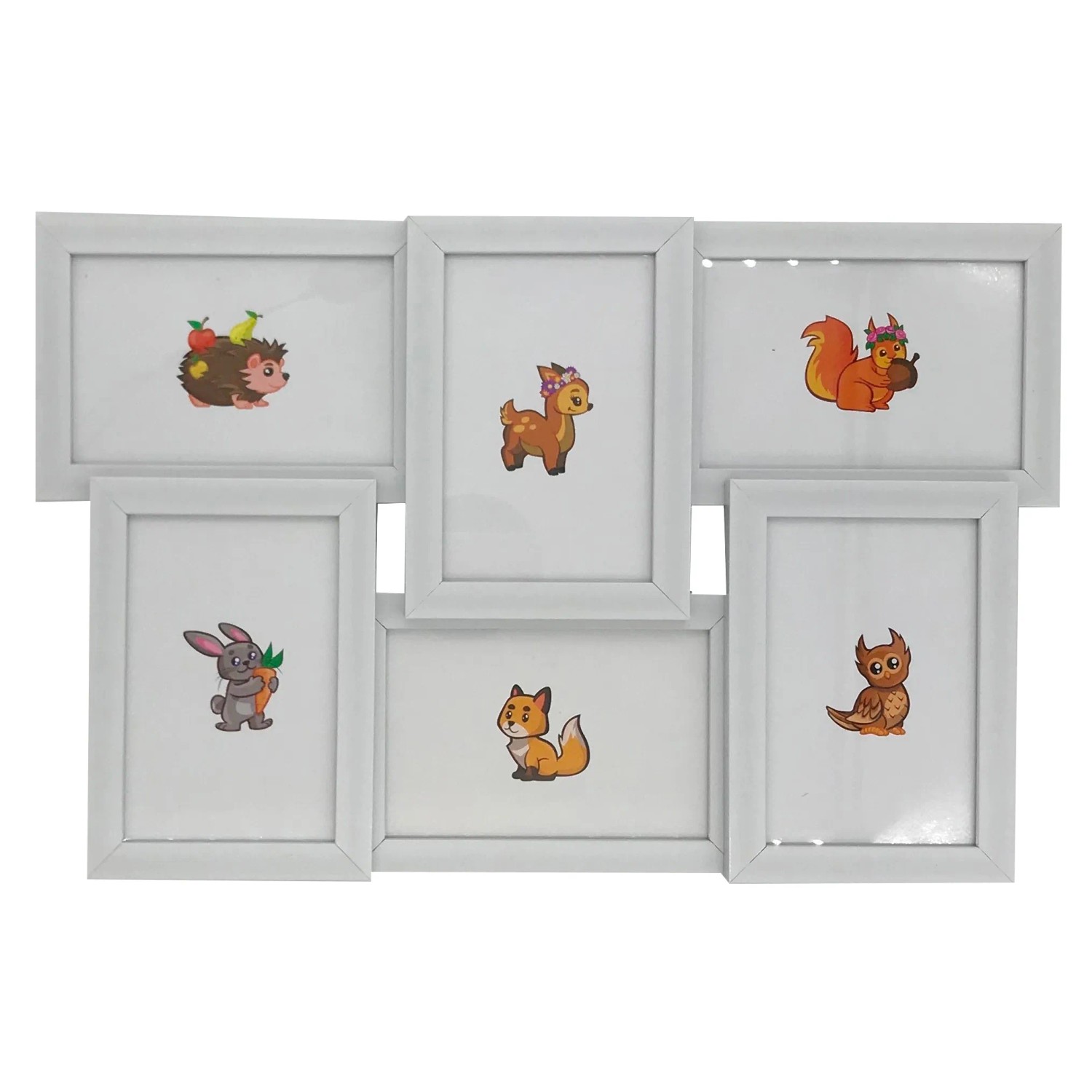 E-shop Bondecor Multirám pre 6 fotiek, biely 45 x 28 cm