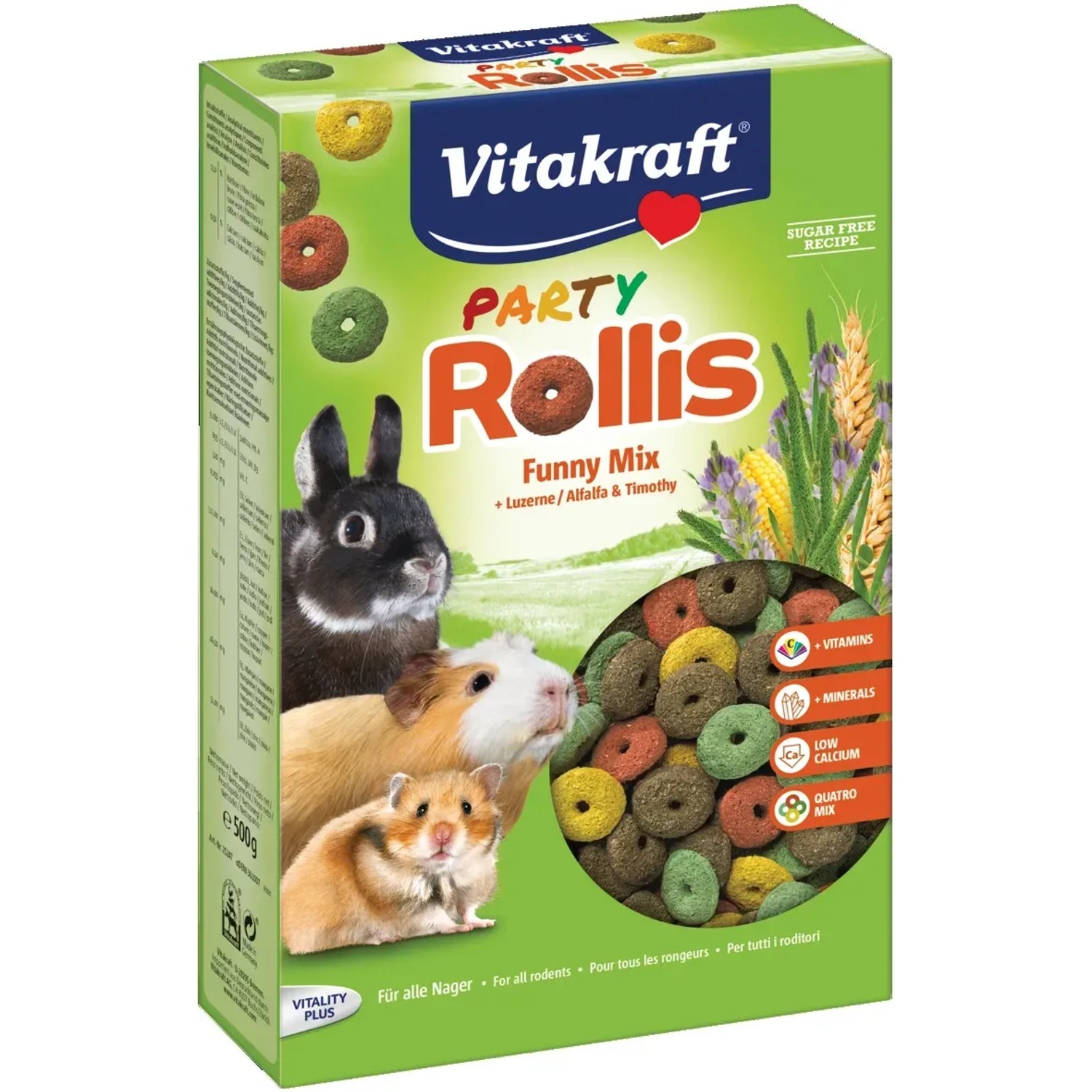 E-shop Vitakraft Doplnkové krmivo pre hlodavce Party Rollis Funny Mix 500 g